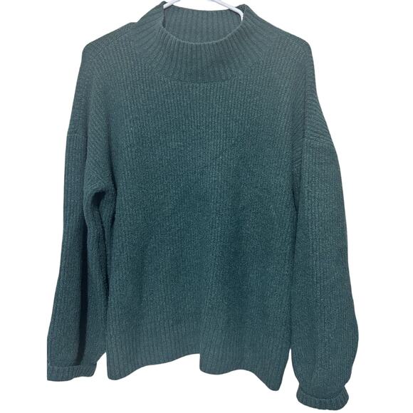 Goodthreads Wool blend Sweater Men's Large forest green mock neck Pullover Cabin - Picture 1 of 6